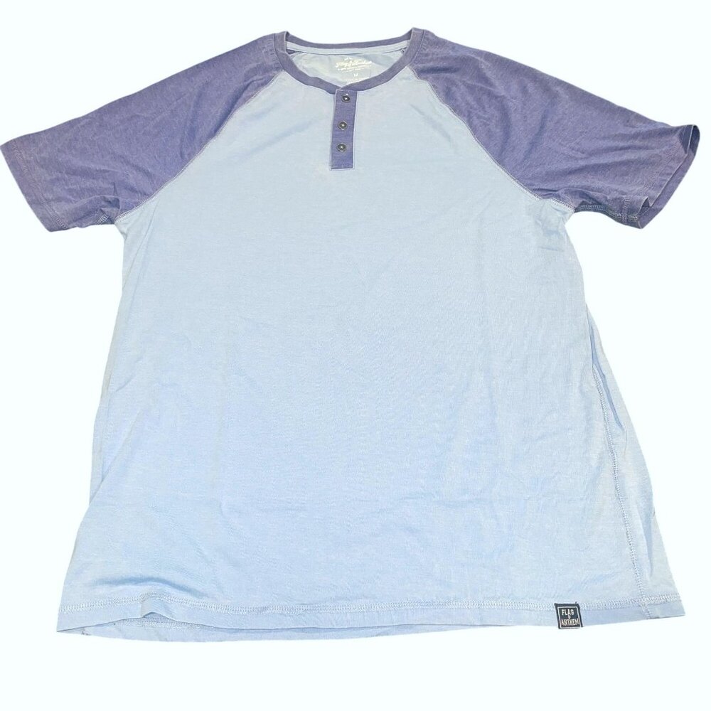 NWT Flag & Anthem Sz M Henley Tee Raglan Blue Short Sleeve T-Shirt Stitch Fix